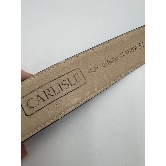 Vintage Carlisle Size M Purple Genuine Leather Belt W/Gold Clasp Buckle READ!! - Picture 5 of 7